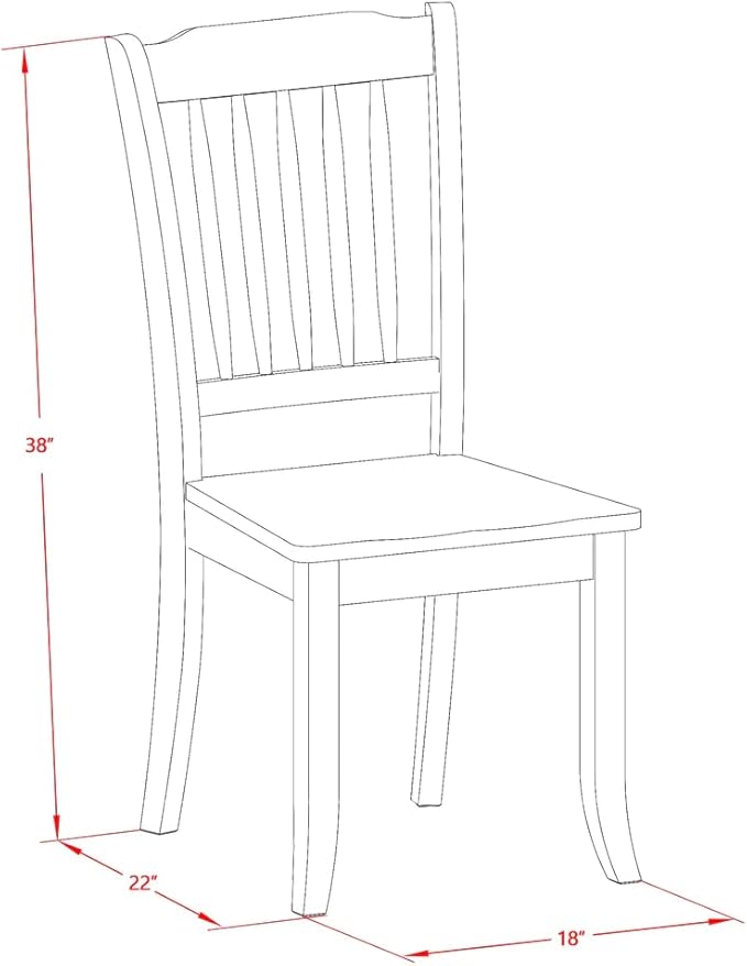 East West Furniture QUDA9-BMK-W 9 Piece Dining Table Set Includes a Rectangle - Image 13