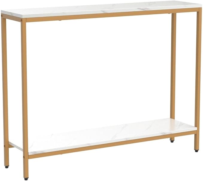 loglus Console Table for Entryway, Faux Marble MDF Sofa Table - Image 4