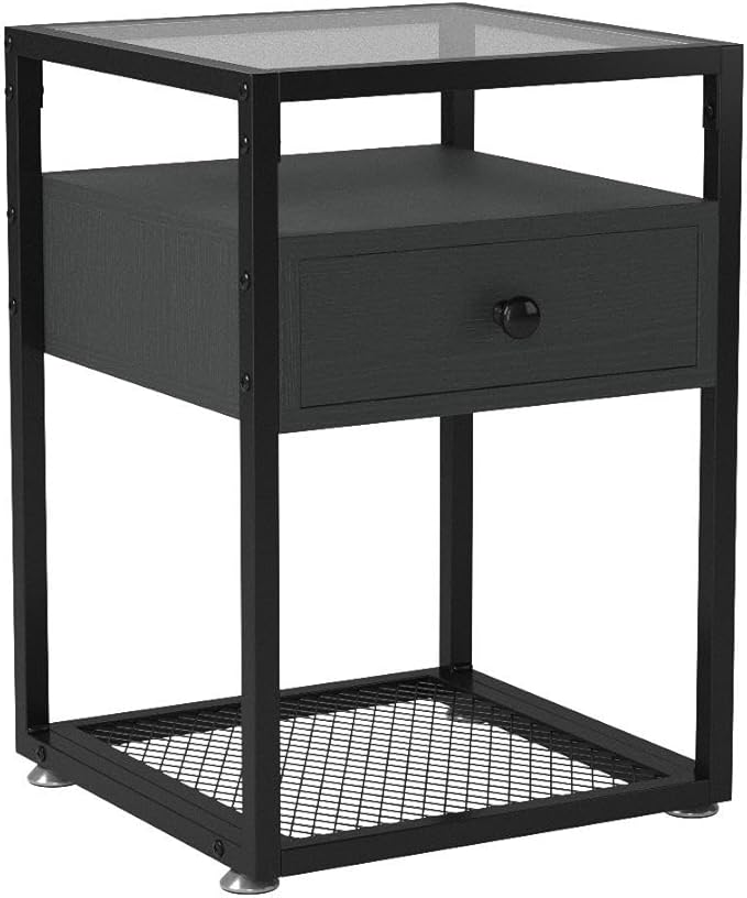 VECELO End Table, Modern Nightstand - Image 5