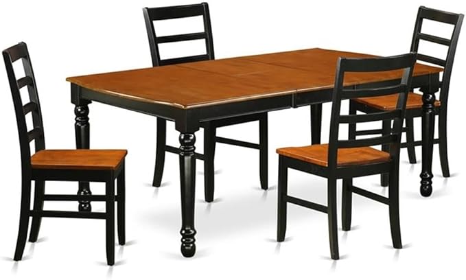 East West Furniture DOPF5-BCH-W 5 Piece Kitchen Table & Chairs Set Includes a by EastWestFurniture