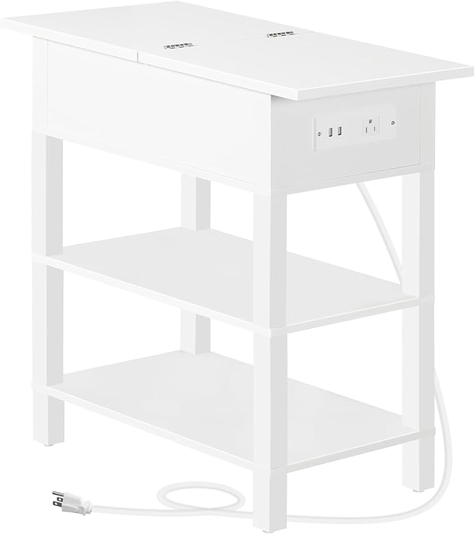 HOOBRO End Table with Charging Station, Flip Top Side Table with USB Ports by HOOBRO