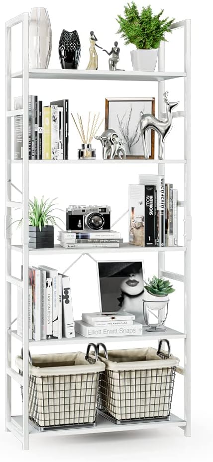 NUMENN 5 Tier Bookshelf, Tall Bookcase Shelf Storage Organizer, Modern Book by NUMENN