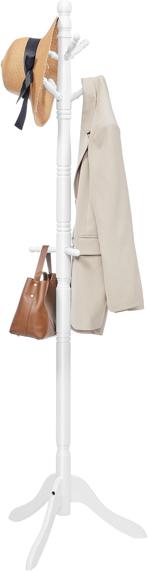 VASAGLE Solid Wood Coat Rack and Stand, Free Standing Hall Coat Tree by VASAGLEbySONGMICSHOME