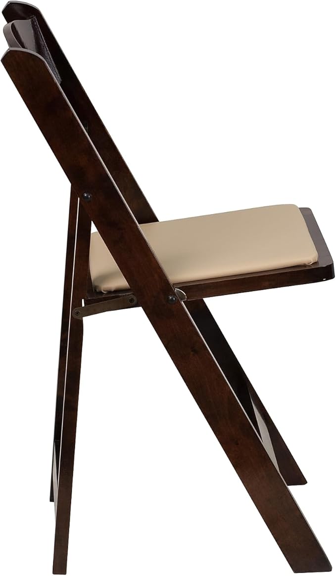 Flash Furniture 4 Pack HERCULES Series Fruitwood Wood Folding Chair - Image 7