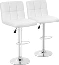 BestOffice Bar Stools Set of 2, Adjustable PU Leather Swivel Barstools by BestOffice