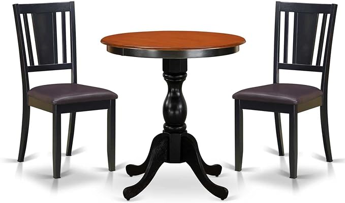 East West Furniture ESDL3-BCH-W 3 Piece Dinette Set - Image 6