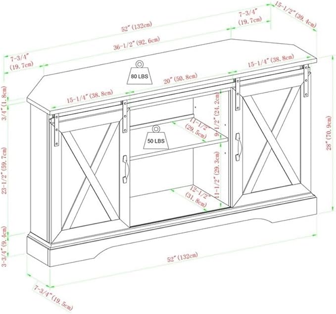 Walker Edison Everette Modern Farmhouse Double Sliding X Barn Door Stand - Image 3