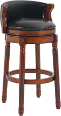 Cow top Leather Wooden Bar Stools, 29.5" Bar Height Bar Chair by AULIFE