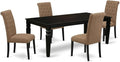 East West Furniture LGBR5-BLK-17 5 Piece Dining Set Includes a Rectangle Dining by EastWestFurniture