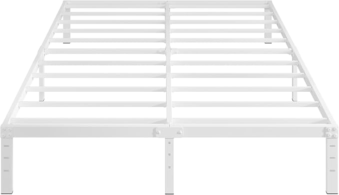 12 Inch White Full Size Bed Frame, Heavy Duty Bed Frame Full Size Mattress - Image 8