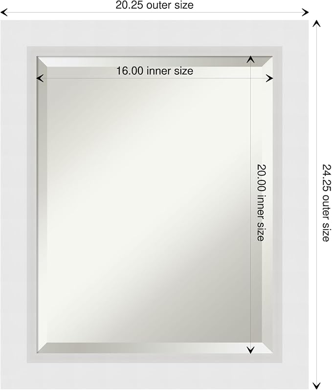 Amanti Art White Bathroom Mirror - Image 4