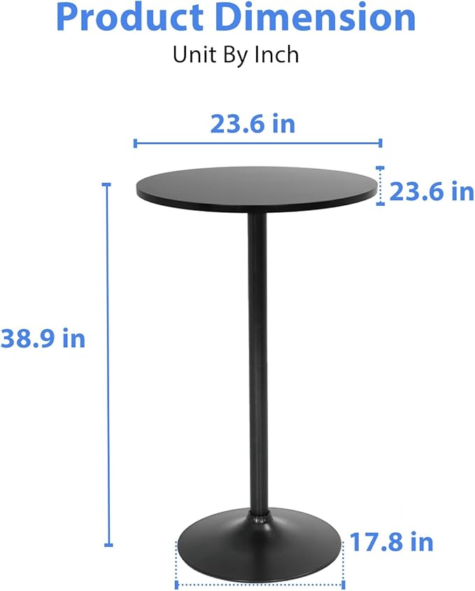 FDW Modern Bar Table 2 Set 40" Height Kitchen Dining Table Round Pub Table - Image 3