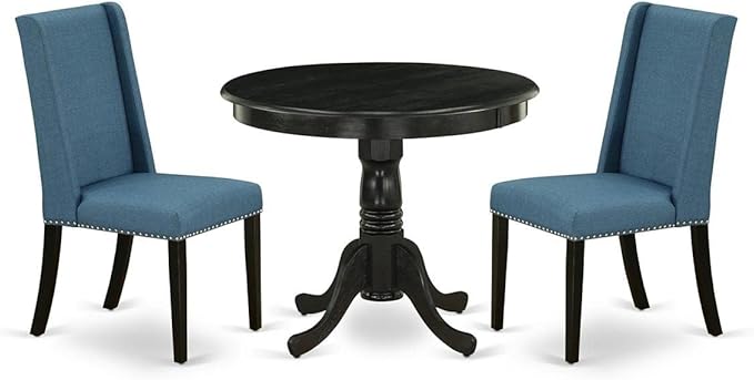 East West Furniture ANFL3-ABK-21 3 Piece Modern Dining Table Set Contains a by EastWestFurniture