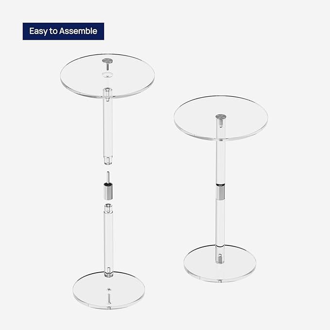 HMYHUM Acrylic Drink Table for Small Spaces, 11.8" L x 11.8" W x 21.3" H - Image 6