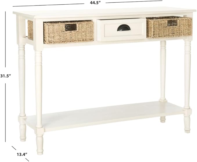 SAFAVIEH American Homes Collection Winifred Grey Wicker Console Table - Image 3