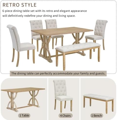 SogesHome 6-Piece Dining Table Set - Image 3