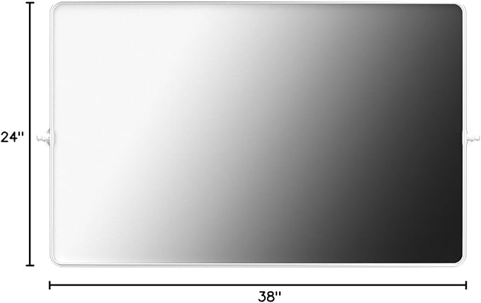 TEHOME 24 x 38'' Horizontal Farmhouse Chrome Metal Framed Pivot Rectangle - Image 8