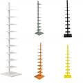9-Tier Spine Bookshelf Metal Bookcase 5 Colors Vertical Bookshelf Tower by Unknown