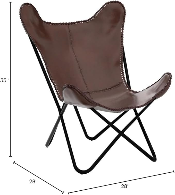 Brown Saddle Butterfly Modern Chair - Image 3