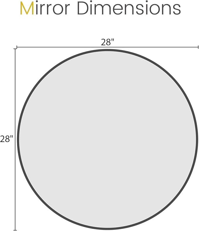 HOMECOOKIN Round Wall Mirror 28" Black Circle Mirror - Image 7