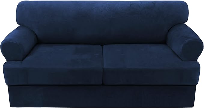 H.VERSAILTEX Sofa Cover 3 Piece T Cushion Sofa Slipcovers Thick Velvet Couch by HVERSAILTEX