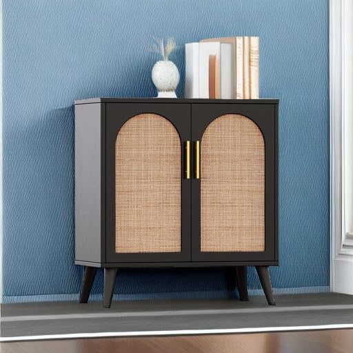 Rovaurx Rattan Storage Cabinet - Image 6