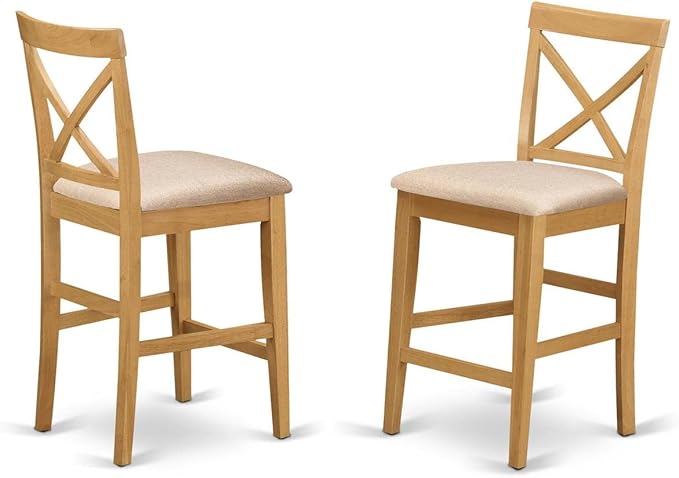 East West Furniture YAPB5-OAK-C 5 Piece Kitchen Counter Height Dining Table Set - Image 3