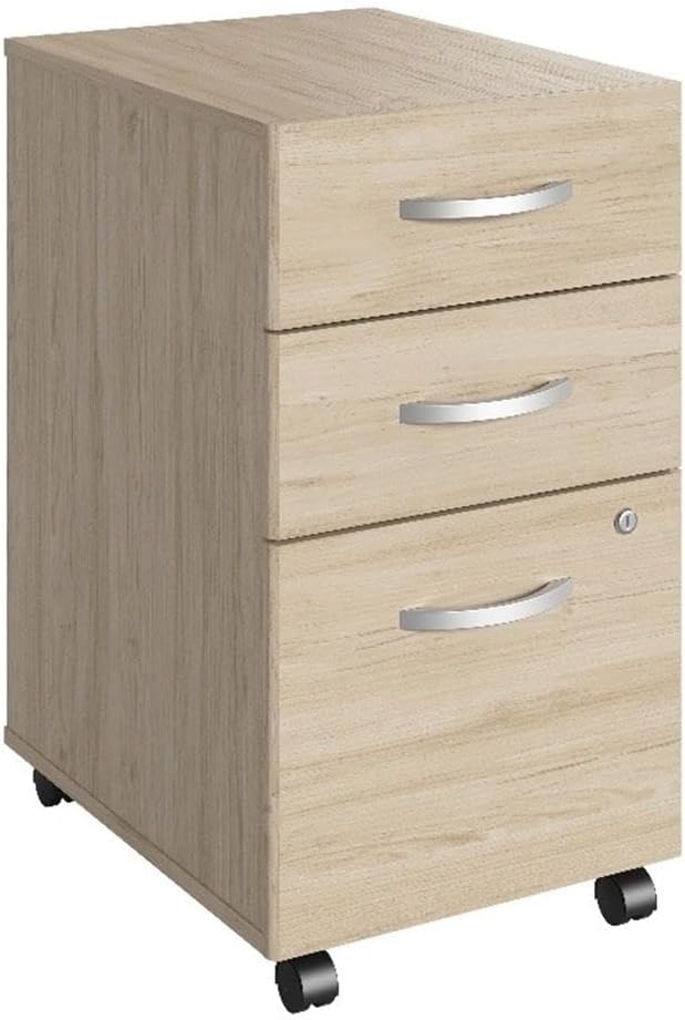 Bush Business Furniture Studio C 3 Drawer Mobile File Cabinet in Natural Elm by BushBusinessFurniture