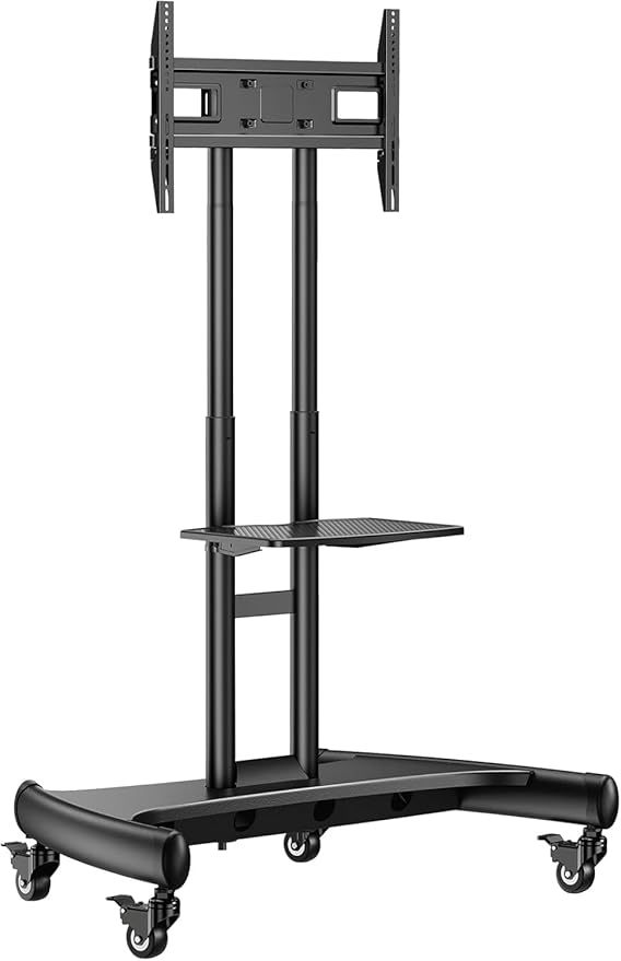 Perlegear Mobile TV Cart for 32-82 Inch Flat/Curved LED/LCD/OLED TVs Rolling TV - Image 8