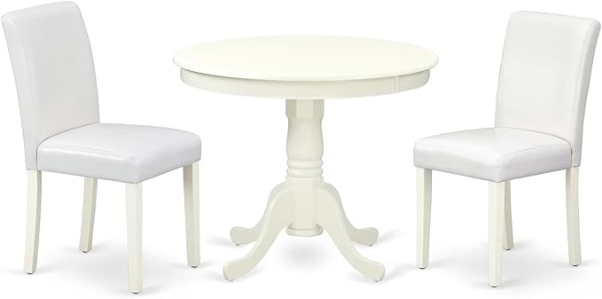 East West Furniture ANAB3-LWH-64 3 Piece Modern Dining Table Set Contains a by EastWestFurniture