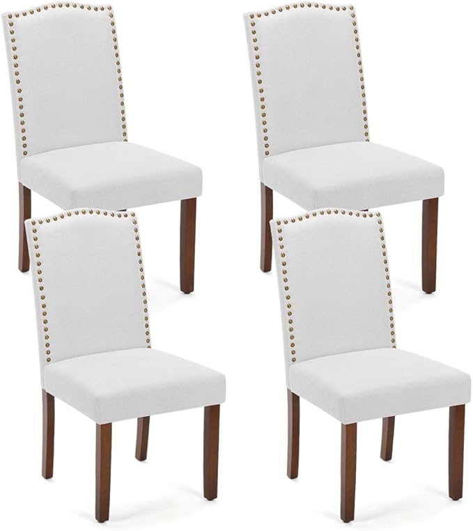 Kitchen Chairs Set of 4 Modern Upholstered Fabric Seat by Unknown