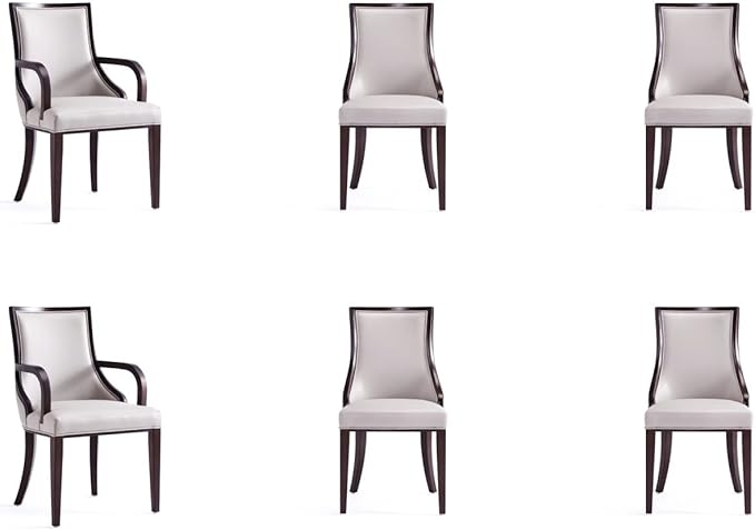 Manhattan Comfort Grand Faux Leather Dining Chairs, Traditional Design by ManhattanComfort