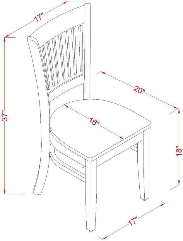 East West Furniture DMVA3-OAK-W 3 Piece Dinette Set - Image 7