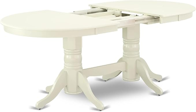 East West Furniture VAAB5-LWH-02 5 Piece Dining Room Table Set Includes an Oval - Image 6