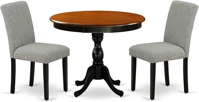 East West Furniture AMAB3-BCH-06 3 Piece Dining Table Set - Image 6