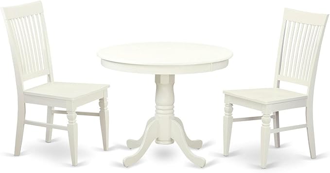 East West Furniture ANWE3-LWH-W 3 Piece Kitchen Table Set by EastWestFurniture