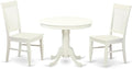 East West Furniture ANWE3-LWH-W 3 Piece Kitchen Table Set by EastWestFurniture