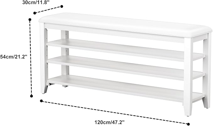 Shoe Bench Storage Rubberwood - Image 2