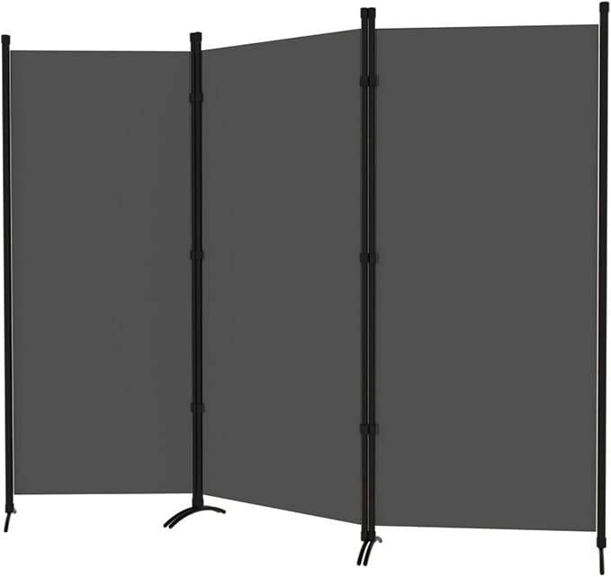 Room Divider 3-Panel Privacy Screen, Portable Screen Steel Frame by GREZJXC