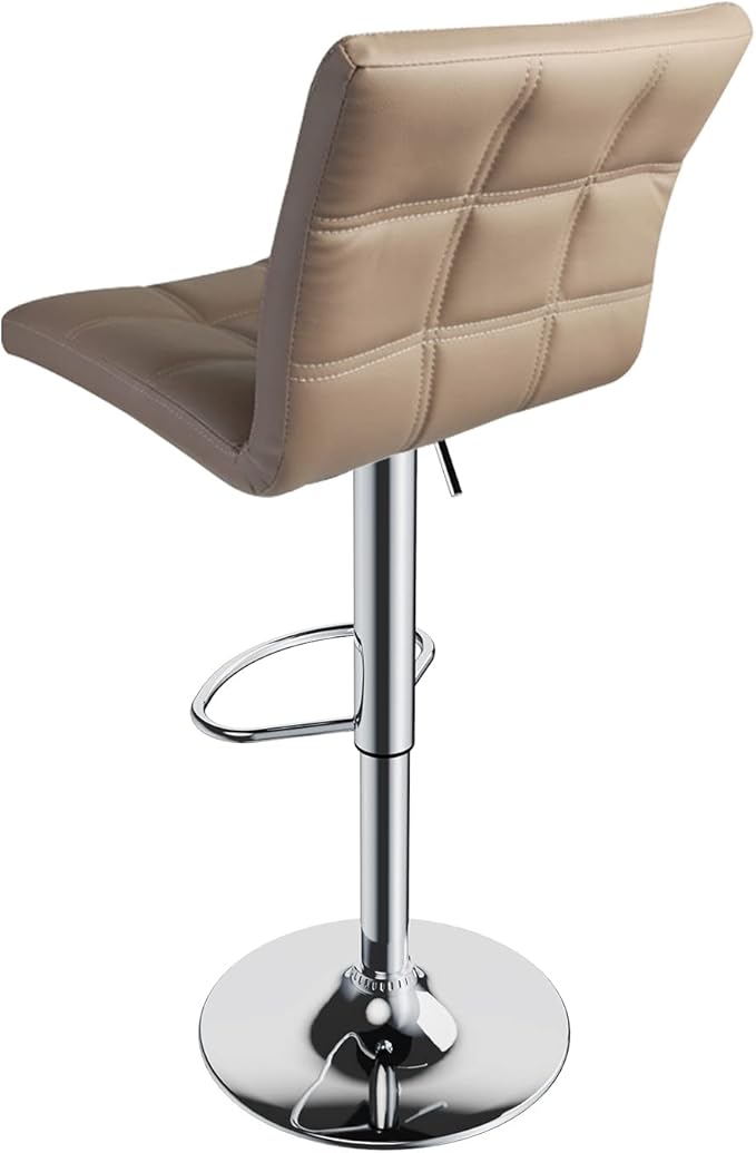 Leopard Modern Square PU Leather Adjustable Bar Stools - Image 4