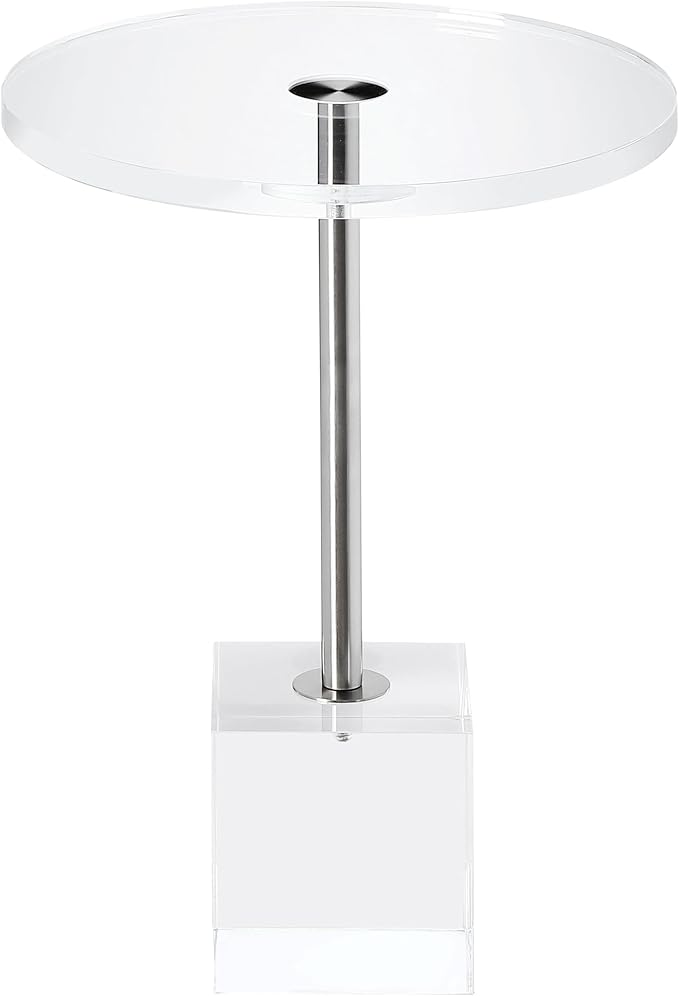 Clear Acrylic End Table, Side Table, by MEETLAKE