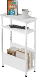 7.1" Narrow Side Table for Small Spaces, 3 Tier Small End Table by THUMEYE