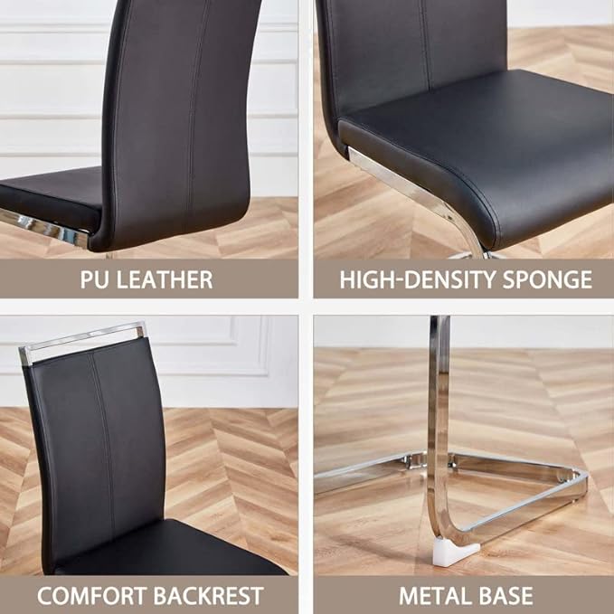 Dining Chairs Set, Kitchen Modern Metal Chairs - Image 8