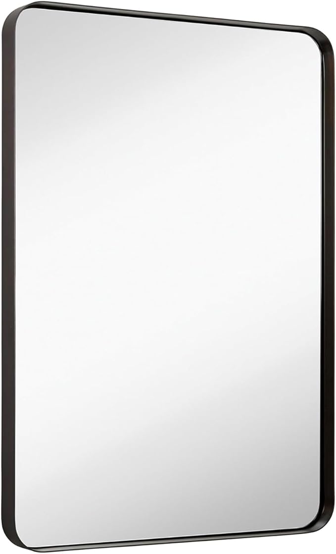 Hamilton Hills 24x36 Inch Metal Black Frame Mirror by HamiltonHills