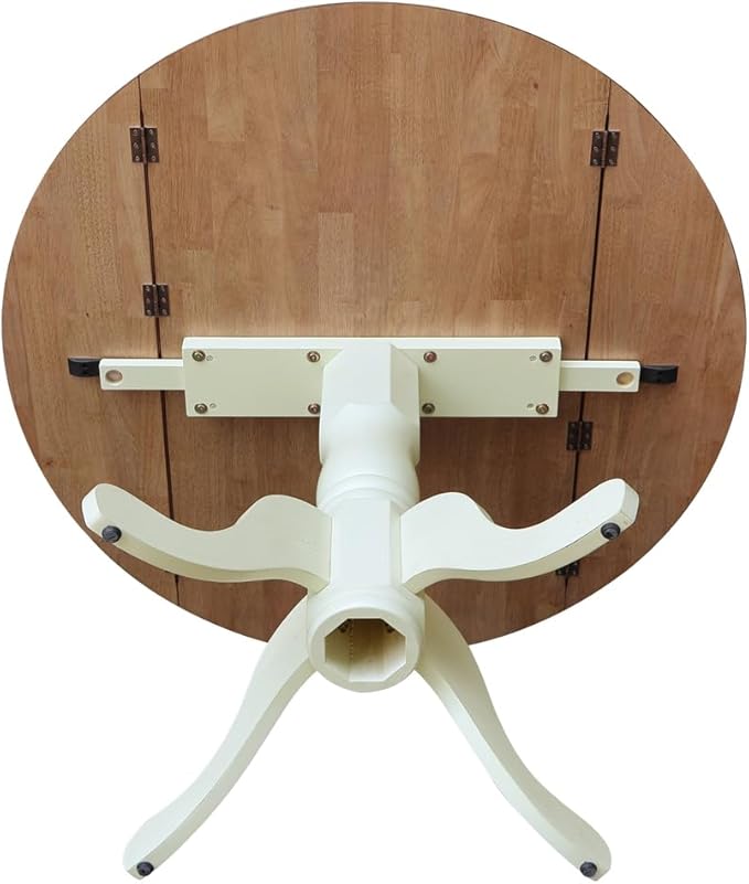 IC International Concepts 42" Round Dual Drop Leaf Pedestal Dining Table - Image 5