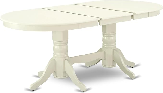 East West Furniture VAAB5-LWH-02 5 Piece Dining Room Table Set Includes an Oval - Image 4