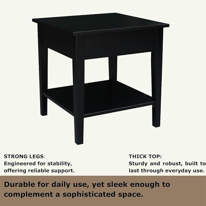 IC INTERNATIONAL CONCEPTS Solid Wood Spencer End Table - Image 6