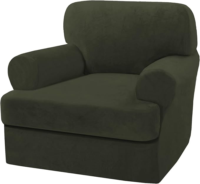 H.VERSAILTEX Sofa Cover 2 Piece T Cushion Armchair Slipcovers Thick Velvet by HVERSAILTEX