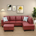 NAYSAYE L Shaped Couch, Leather Modular Sectional Couch by NAYSAYE