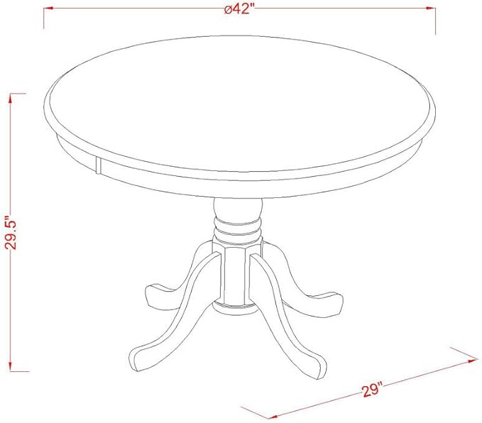 East West Furniture HBNF5-MAH-W 5 Piece Kitchen Table Set - Image 6